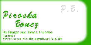 piroska boncz business card